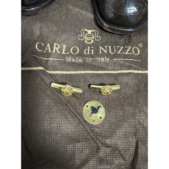 Carlo di Nuzzo Shoes Mens Size 9 Brown Ostrich Cap Toe Dress Oxford Made Italy main image 9